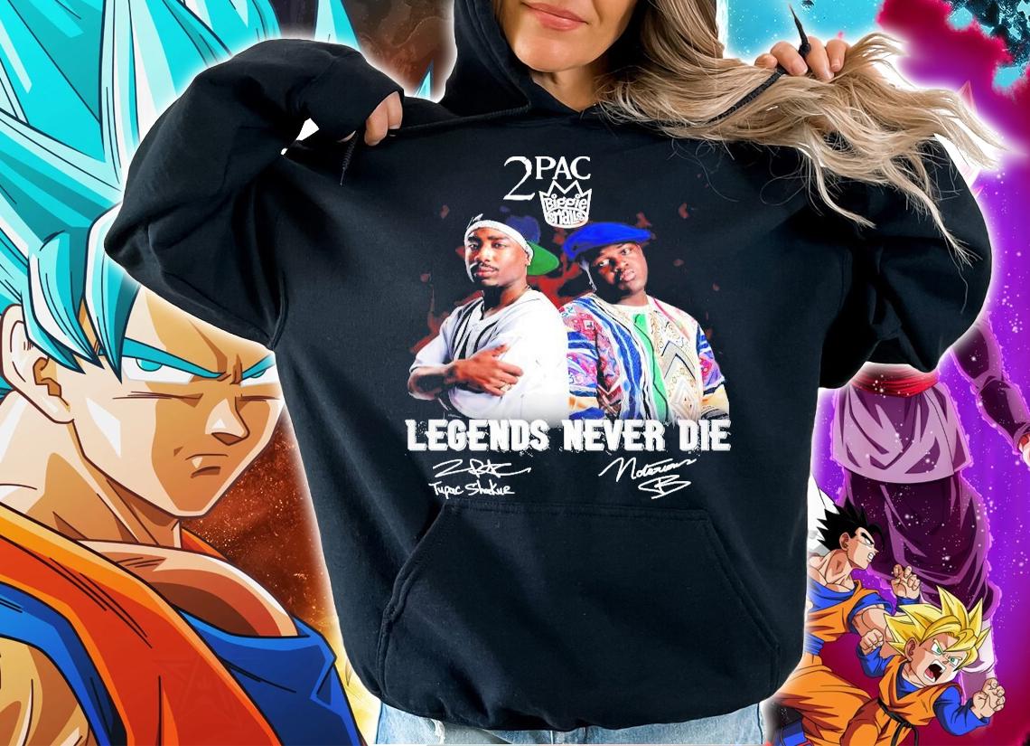 2PAC Biggie Smalls legends never die signed t-shirt hoodie