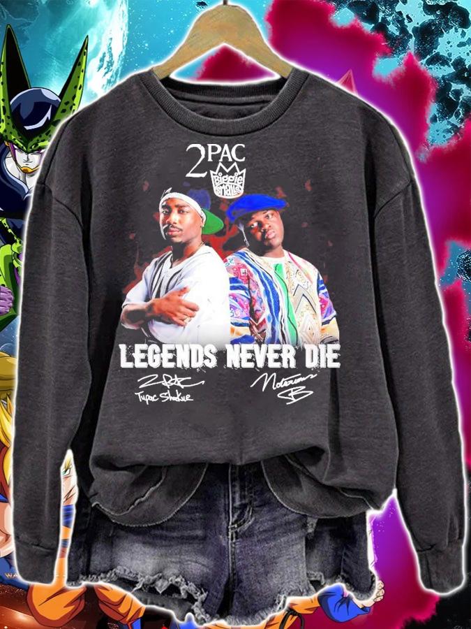 2PAC Biggie Smalls legends never die signed t-shirt sweatshirt