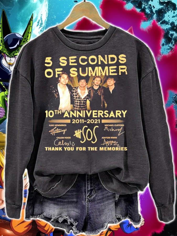 5 Seconds Of Summer 10th anniversary 2011 2021 signatures t-shirt sweatshirt