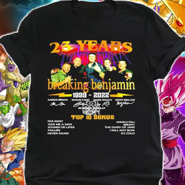 23 years Breaking Benjamin 1999-2022 signatures t-shirt shirt