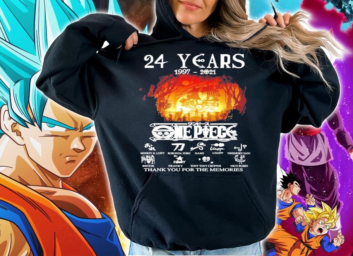 24 years 1997-2021 One Piece Signatures t-shirt hoodie