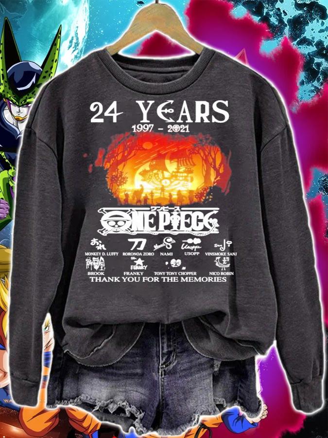 24 years 1997-2021 One Piece Signatures t-shirt sweatshirt