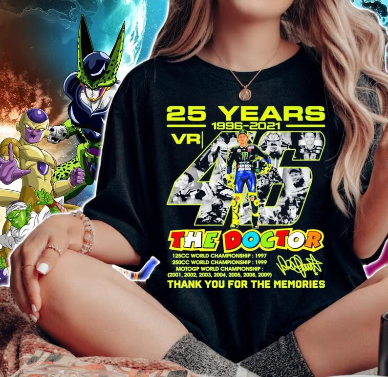 25 years 1996-2021 The Doctor VR46 signature t-shirt woman shirt
