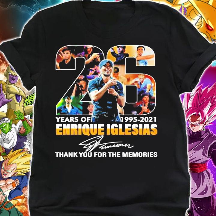 26 years of 1995-2021 Enrique Iglesias signature t-shirt shirt