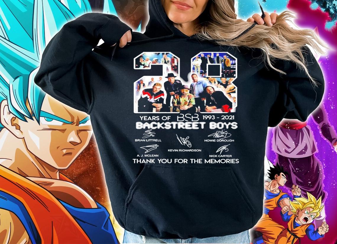 28 years of Backstreet Boys 1993-2021 thank you the memories signatures t-shirt hoodie