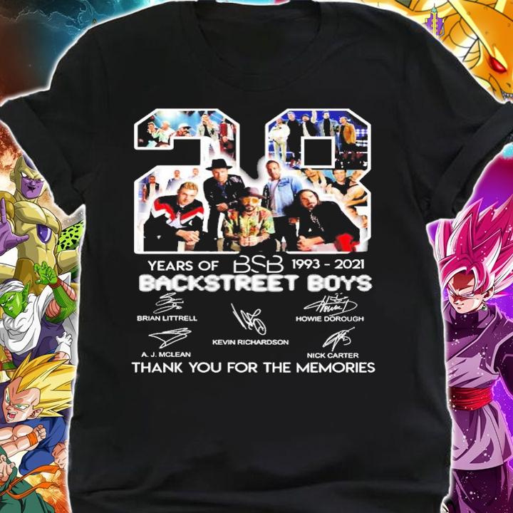 28 years of Backstreet Boys 1993-2021 thank you the memories signatures t-shirt shirt