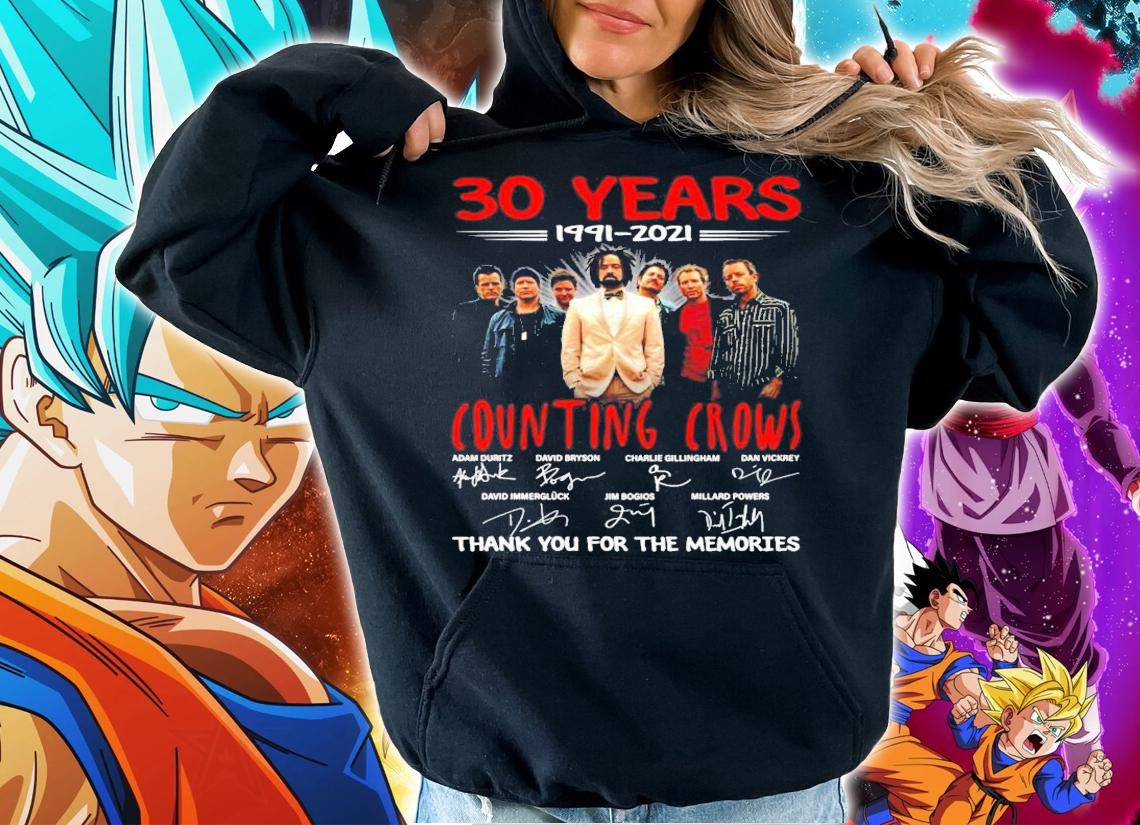 30 years 1991-2021 Counting Crows signatures t-shirt hoodie