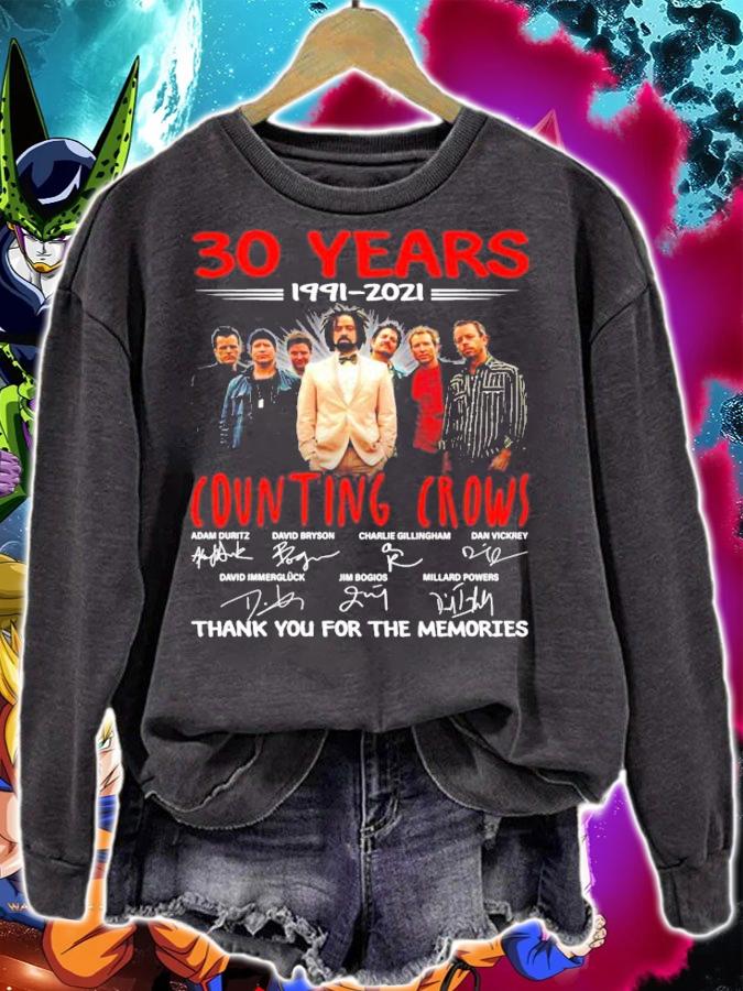 30 years 1991-2021 Counting Crows signatures t-shirt sweatshirt