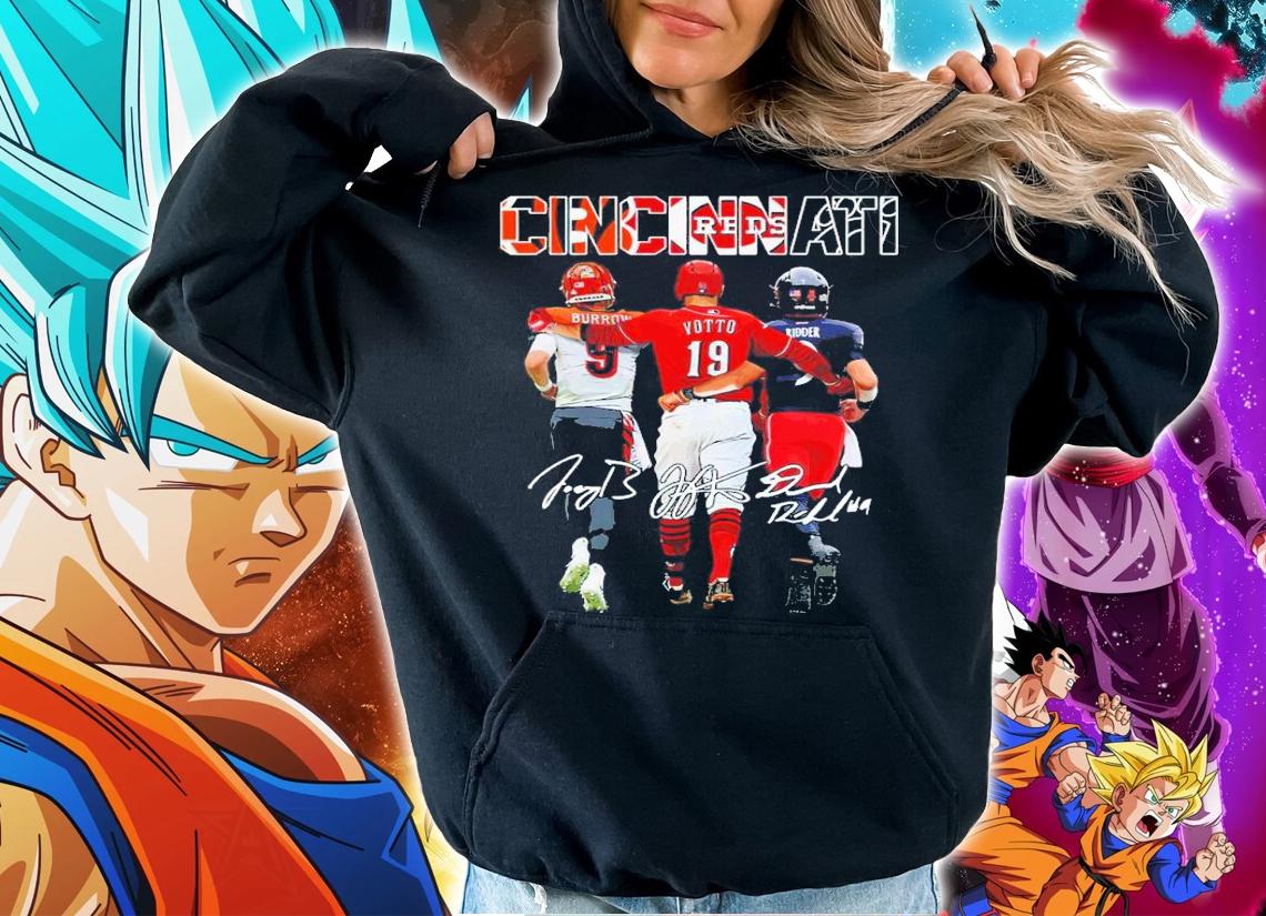 Cincinnati Bengals Joe Burrow Joey Votto And Desmond Ridder Signatures Shirt hoodie