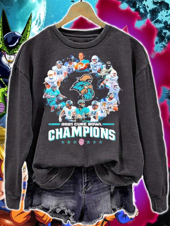 Coastal Carolina Chanticleers 2021 Cure Bowl Champions Signatures Shirt sweatshirt