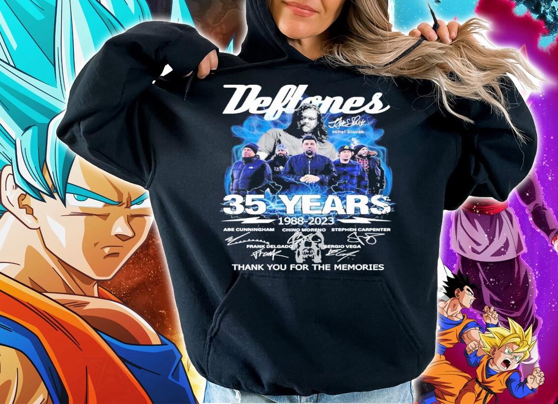 Deftones 35 Years 1988-2023 Signatures Thank You For The Memories Shirt hoodie