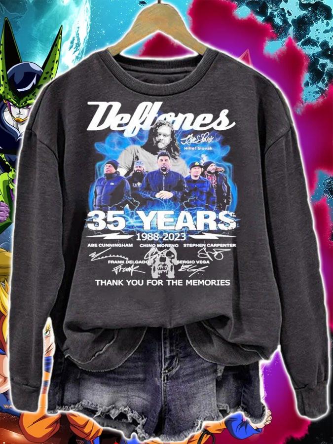 Deftones 35 Years 1988-2023 Signatures Thank You For The Memories Shirt sweatshirt