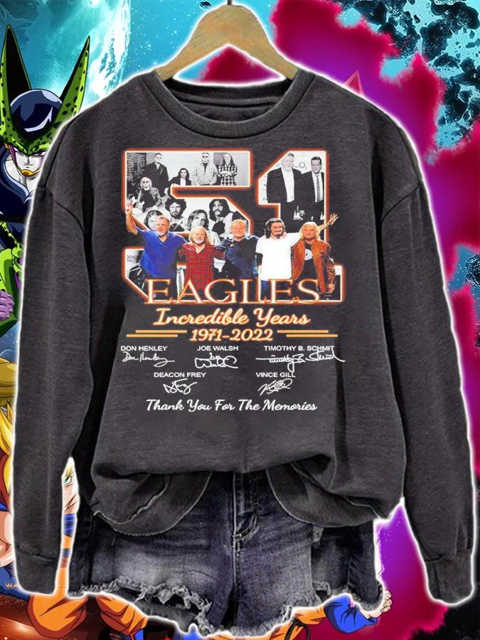 Eagles Incredible Years 1971-2022 Signatures Thank You For The Memories Shirt sweatshirt