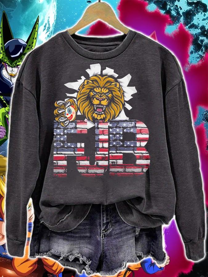 FJB Brick USA Flag With Lion & Clown #FJB T-Shirt sweatshirt