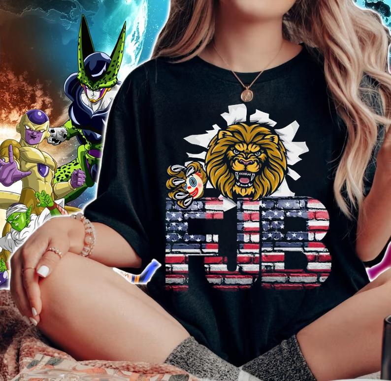 FJB Brick USA Flag With Lion & Clown #FJB T-Shirt woman shirt