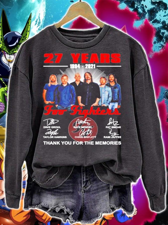 Foo Fighters 27 years 1994-2021 thank you for the memories t-shirt sweatshirt