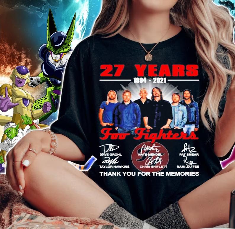 Foo Fighters 27 years 1994-2021 thank you for the memories t-shirt woman shirt