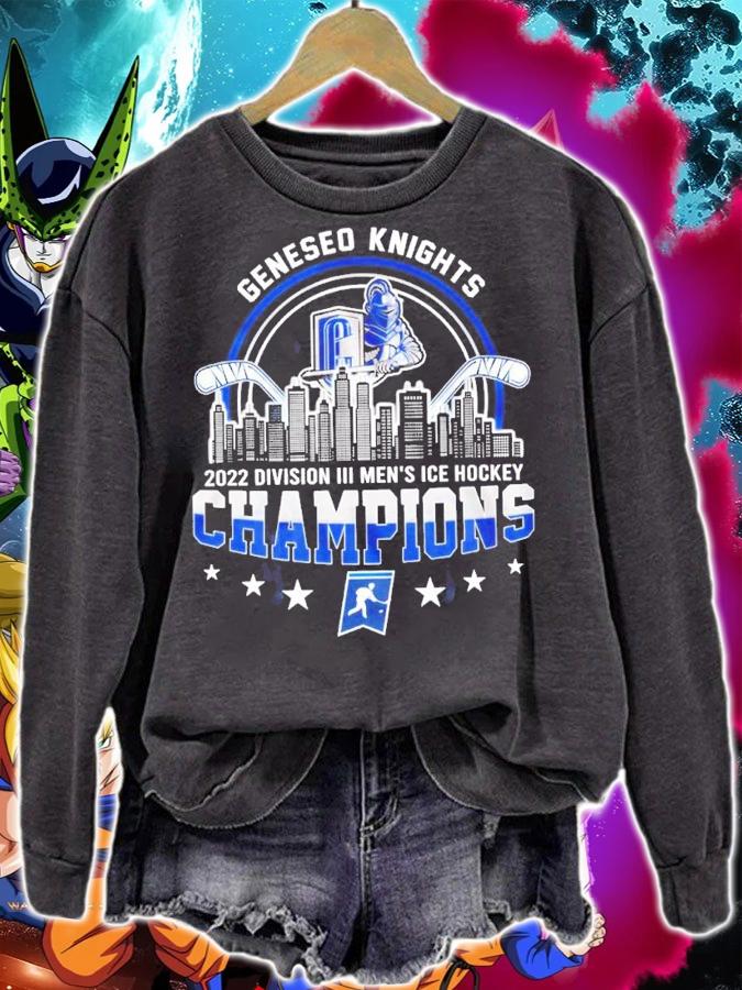 Geneseo Knights NCAA Division III Men's Ice Hockey Champions 2022 Shirt sweatshirt