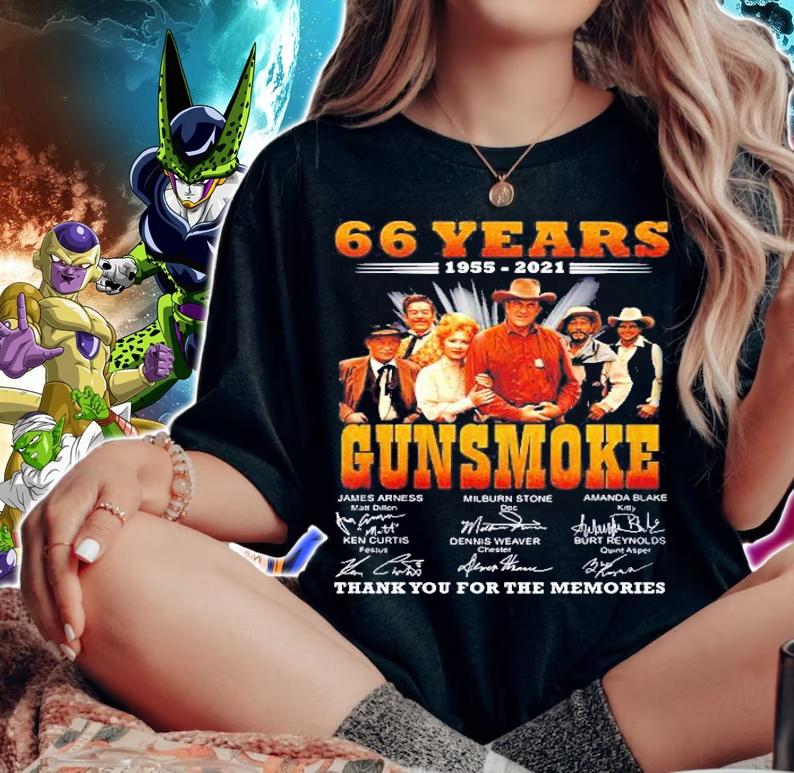 Gunsmoke 66 Years 1955 2021 Thank You For The Memories Gift Shirt woman shirt