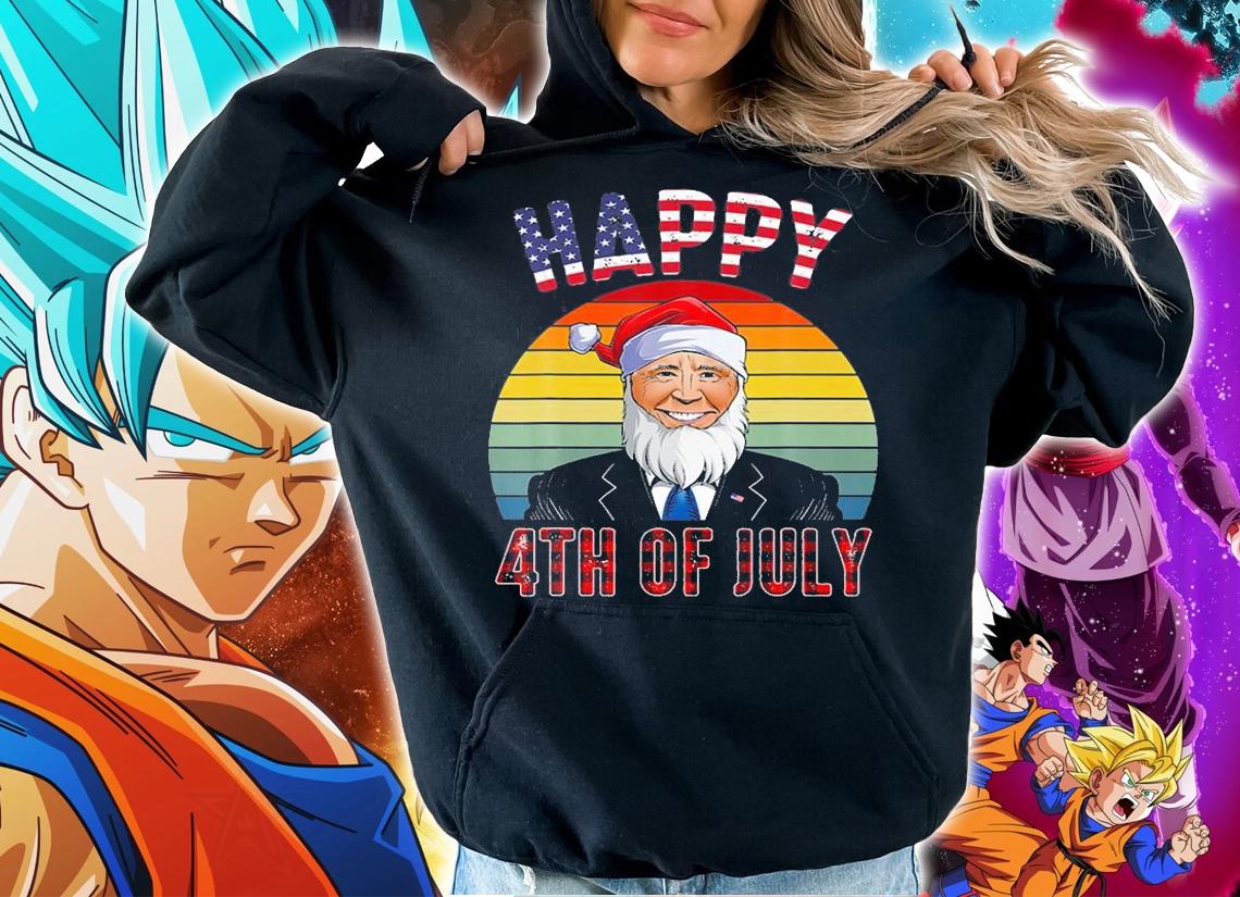 Happy 4Th July Meme Christmas 2021 Biden Santa Hat T-Shirt hoodie