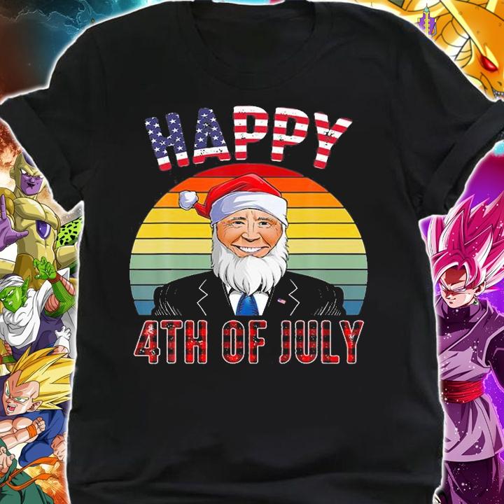 Happy 4Th July Meme Christmas 2021 Biden Santa Hat T-Shirt shirt