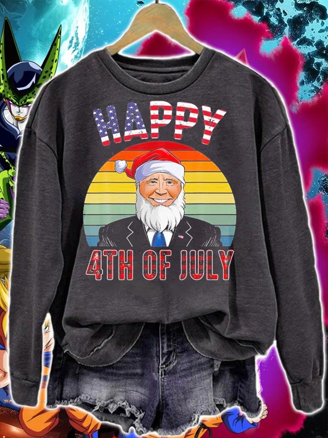 Happy 4Th July Meme Christmas 2021 Biden Santa Hat T-Shirt sweatshirt