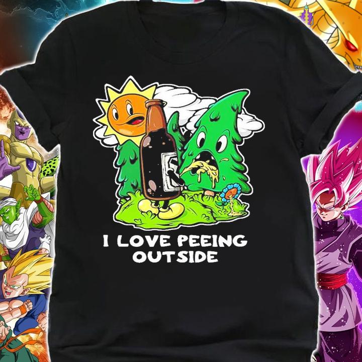 I Love Peeing Outside Retro Camping Drinking Hiking T-Shirt shirt