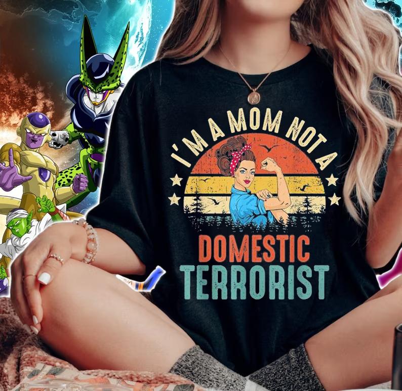 I'm A Mom Not A Domestic Terrorist Vintage Rainbow T-Shirt woman shirt