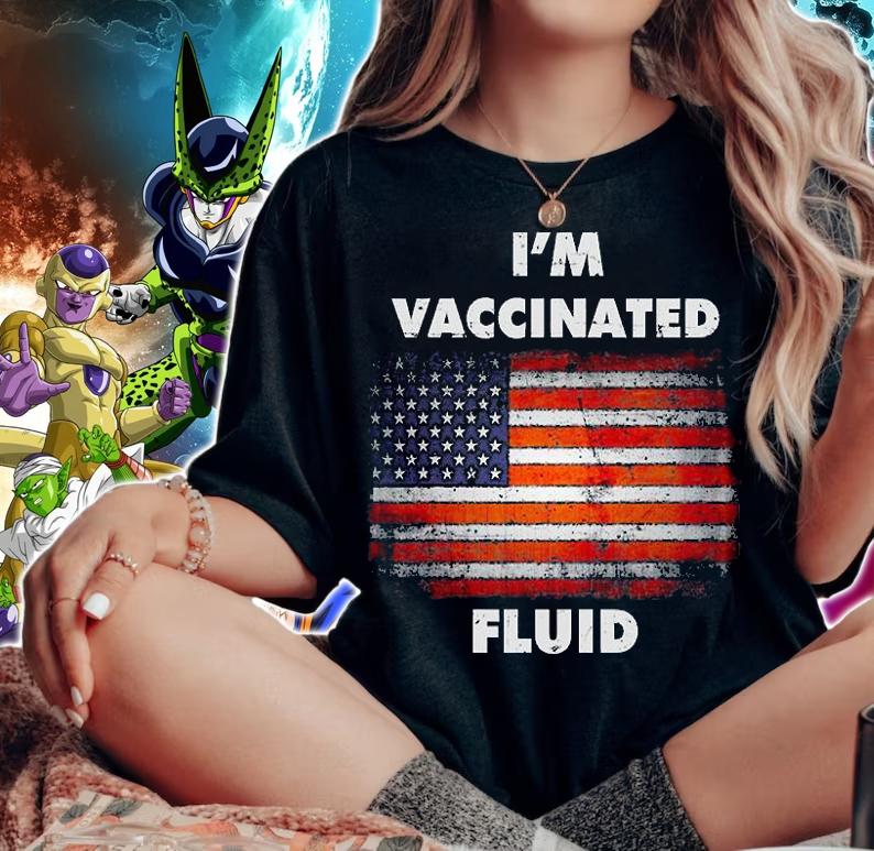 I'm Vaccinated Fluid Patriotic American Vintage T-Shirt woman shirt