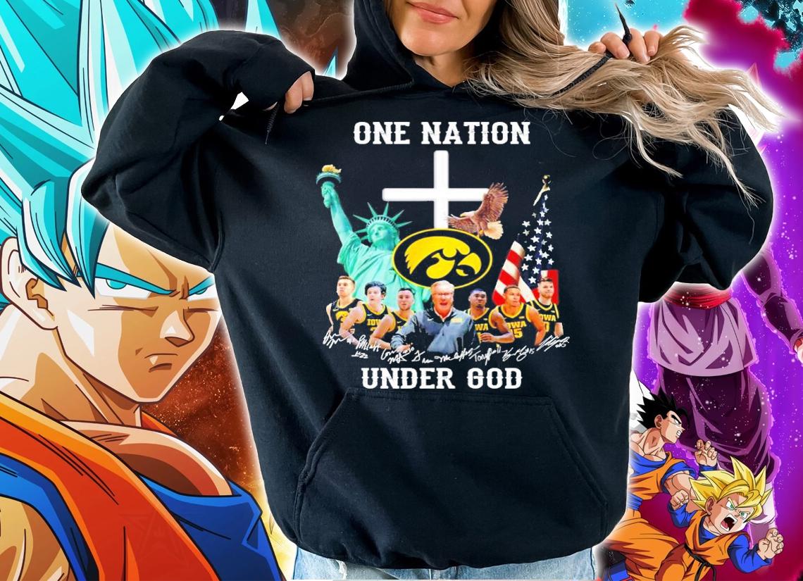 Iowa Hawkeyes One Nation Under God Signatures Shirt hoodie