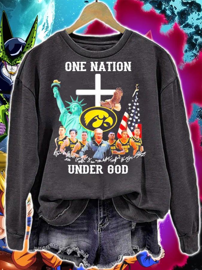 Iowa Hawkeyes One Nation Under God Signatures Shirt sweatshirt