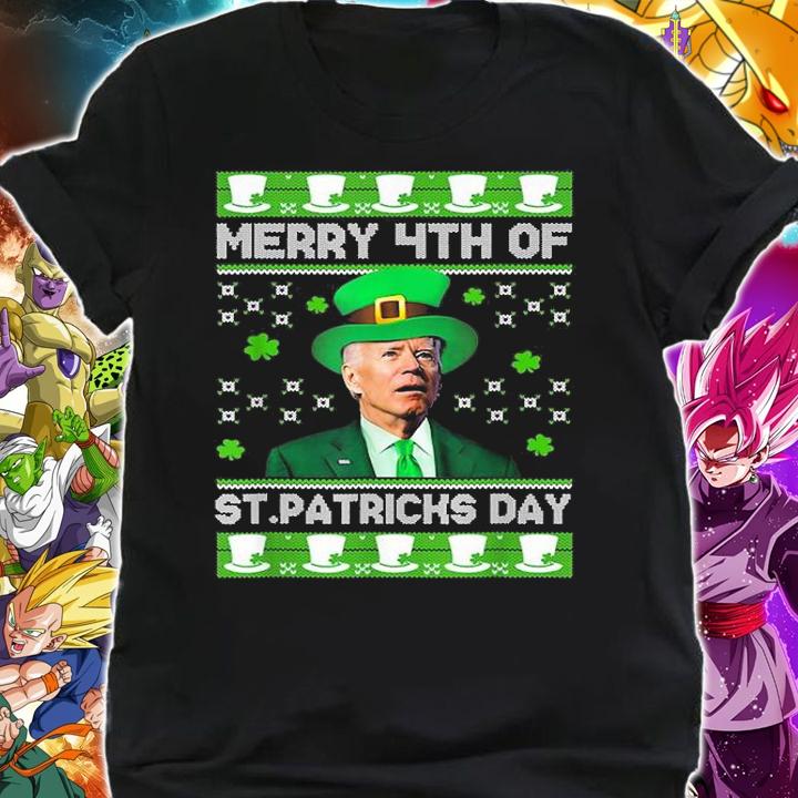 Merry 4th Of St Patricks Day Joe Biden Leprechaun T-Shirt shirt