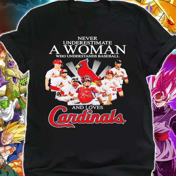 Never Underestimate A Woman Who Understands Baseball And Loves Cardinals T-Shirt shirt