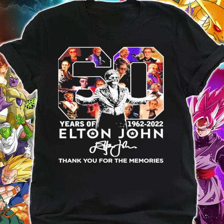 Official 60 Years Of 1962-2022 Elton John Signatures Thank You For The Memories Shirt shirt