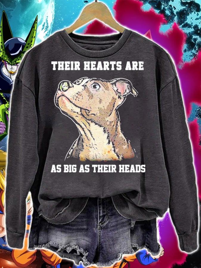 Pitbull Their Hearts Are As Big As Their Heads Shirt sweatshirt