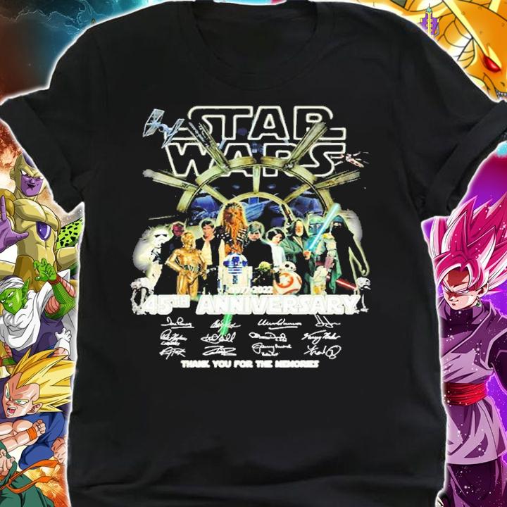 Star Wars 45th Anniversary 1977 2022 Signature Thank You For The Memories T-Shirt shirt