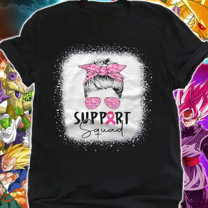 Support Squad Messy Bun Pink Warrior Breast Cancer Awareness t-shirt shirt