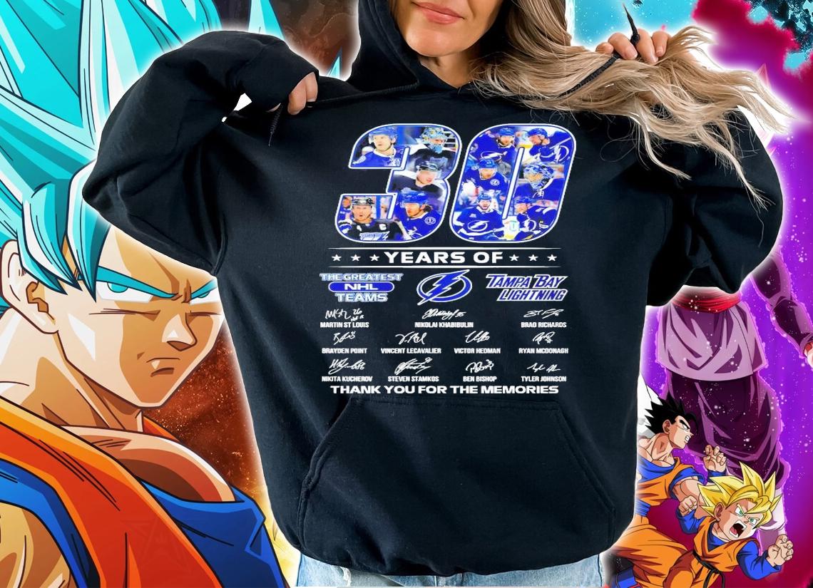 Tampa Bay Lightning 30 years of The Greatest NHL teams thank you for the memories t-shirt hoodie