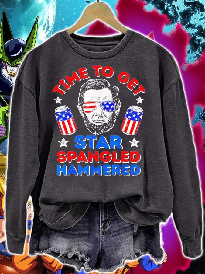 Time To Get Star Spangled Hammered 4th of July T-Shirt sweatshirt