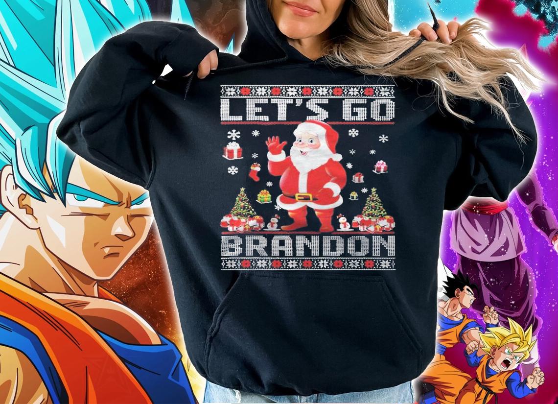 Ugly Santa Claus let's go Brandon Merry Christmas T-shirt hoodie