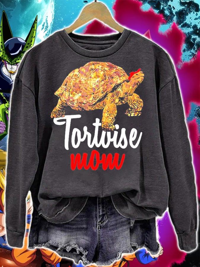 Womens African Spurred Mom Sulcata Tortoise T-Shirt sweatshirt