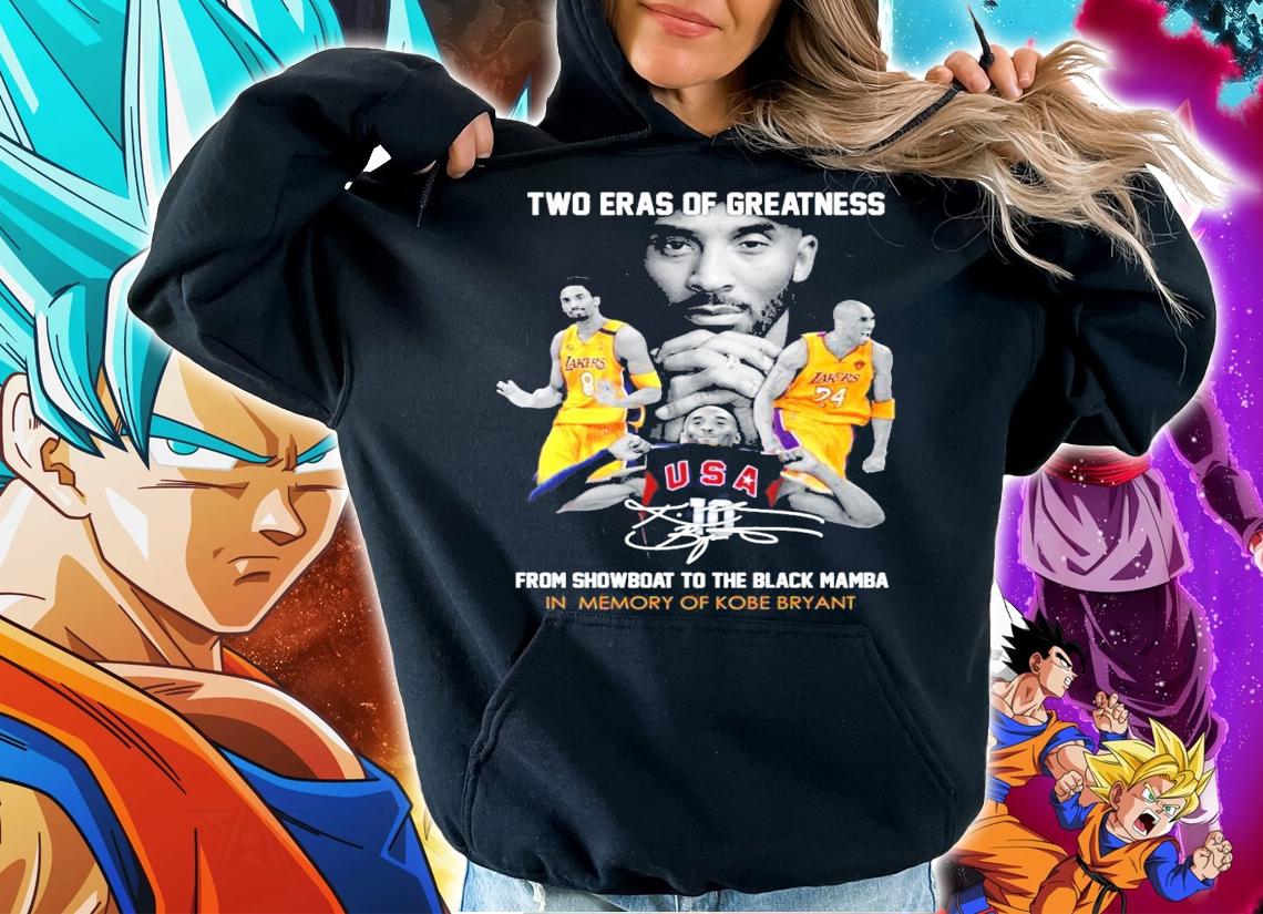 Two Eras Of Greatness from showboat to the black mamba t-shirt t-shirt hoodie