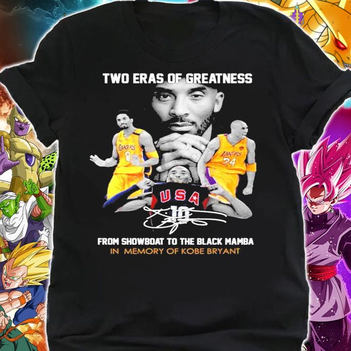 Two Eras Of Greatness from showboat to the black mamba t-shirt t-shirt shirt