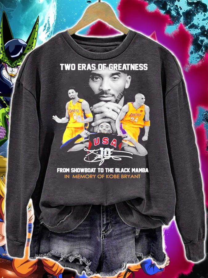 Two Eras Of Greatness from showboat to the black mamba t-shirt t-shirt sweatshirt