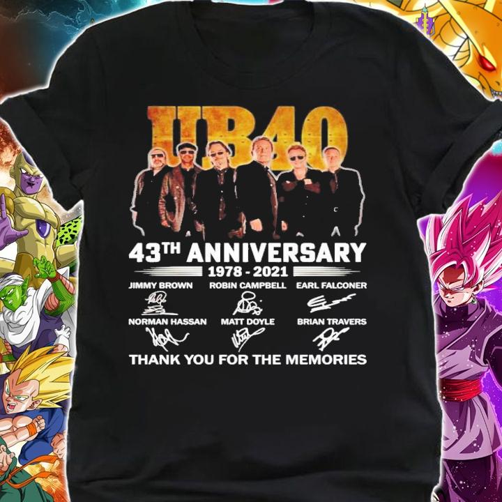 UB40 43th anniversary 1978-2021 signatures shirt t-shirt shirt