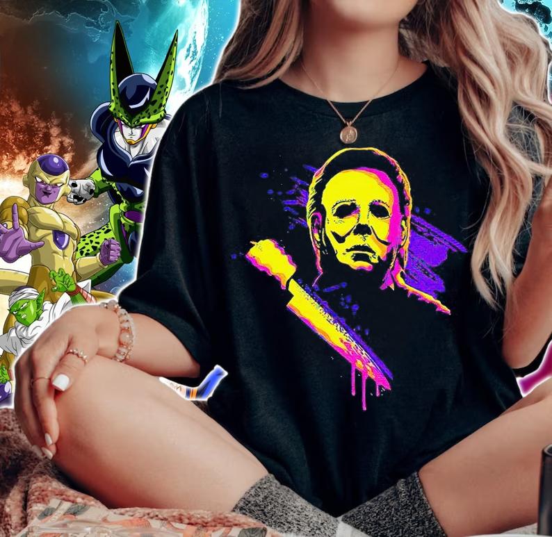 Neon Michael Myers Halloween T-shirt woman shirt