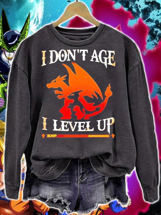 Pokemon Charmander Charizard I don't age I level up shirt sweatshirt