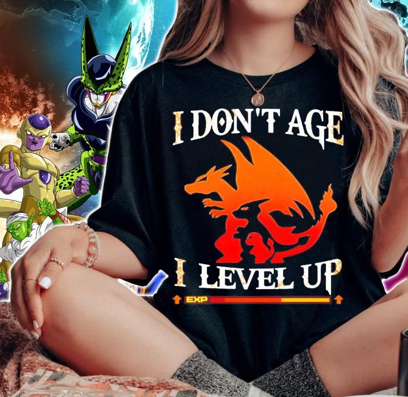 Pokemon Charmander Charizard I don't age I level up shirt woman shirt