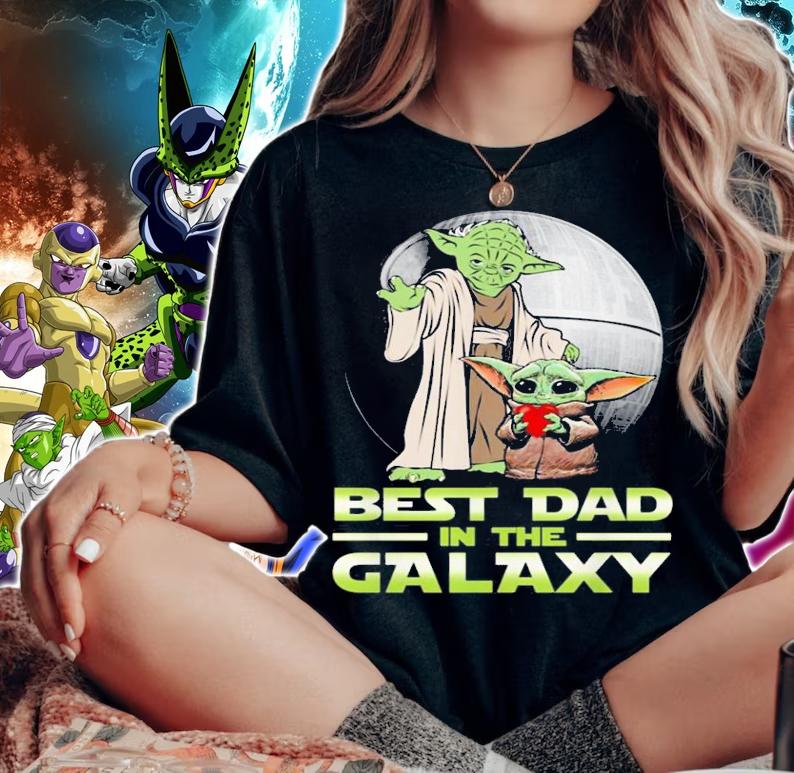 Star Wars Master Yoda And Baby Yoda Best Dad In The Galaxy t-shirt woman shirt