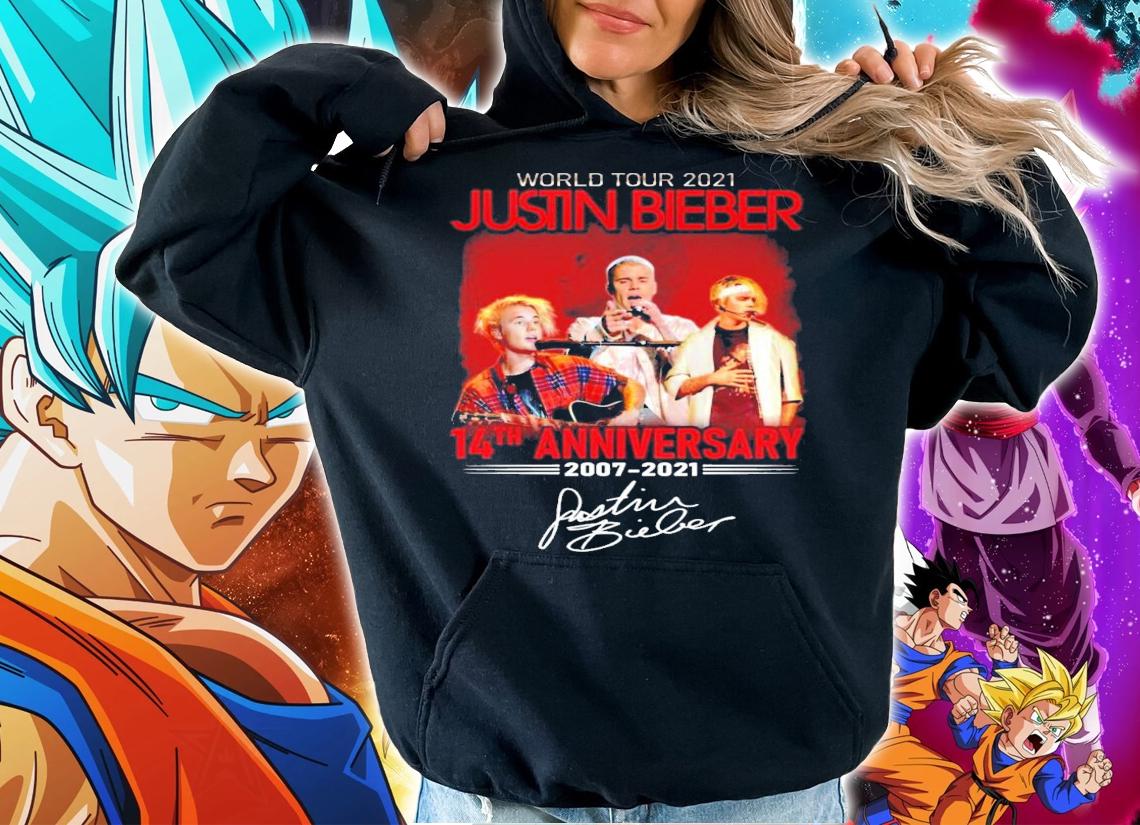World tour 2021 Justin Bieber 14th anniversary 2007-2021 signature shirt hoodie